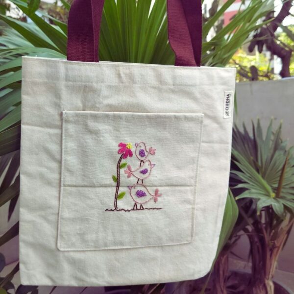 Handmade Totebags for women, Birds totebags for girls, everyday cotton bags