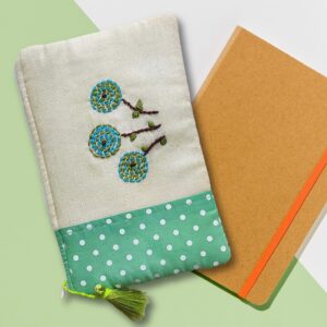 Fabric Handembroidery Zipper Pouch - 5.5inchx8.5inch