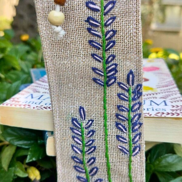 Blue Leaf Handmade Bookmark | Fabric Bookmarks | Gift for Readers - Image 2