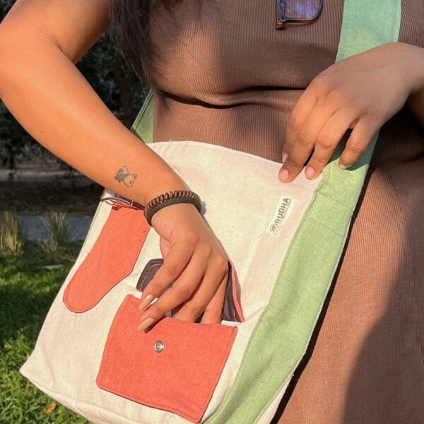 Green-Orange CrossBody ToteBags for Boys/Girls - Image 3