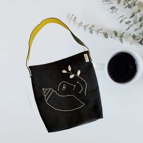 Black Cotton Conch Hobo Bags | Women Shoulder Bags - Image 2