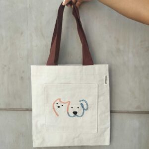 Cat-Dog Cotton Tote Bag | Handmade Bags | Sustainable EveryDay Totes