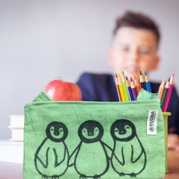 Penguin Pouch for Kids: Handmade Zipper Pouches: Birthday Return Gifts - Image 2