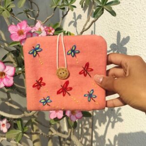 Butterfly Cotton Sanitary Pouch Women/Girls| Sanitary Travel organizer