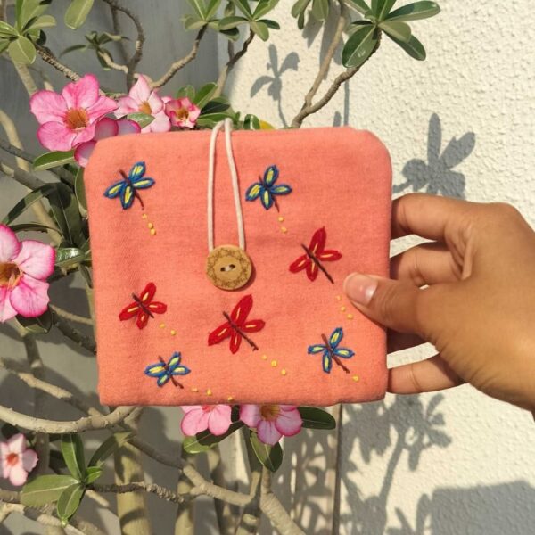 Butterfly Cotton Sanitary Pouch Women/Girls| Sanitary Travel organizer
