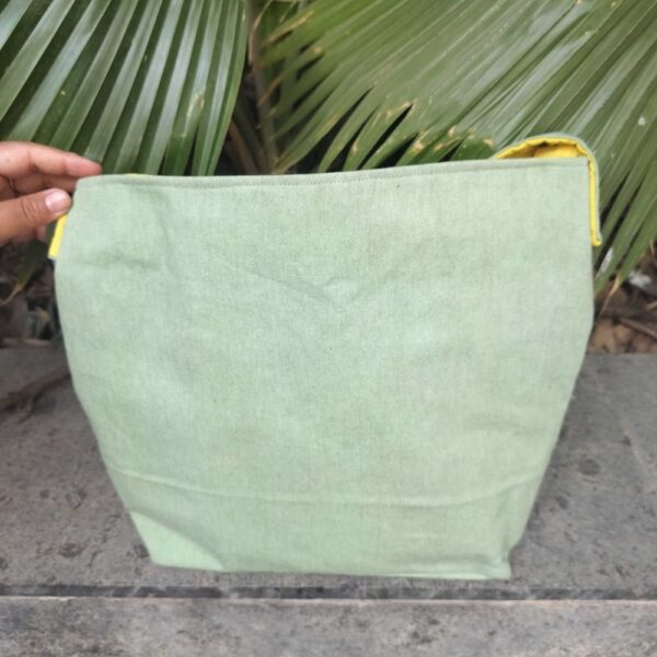 Green Hobo Bags with Flower embroidery | Everyday Fabric Hobo bags - Image 3