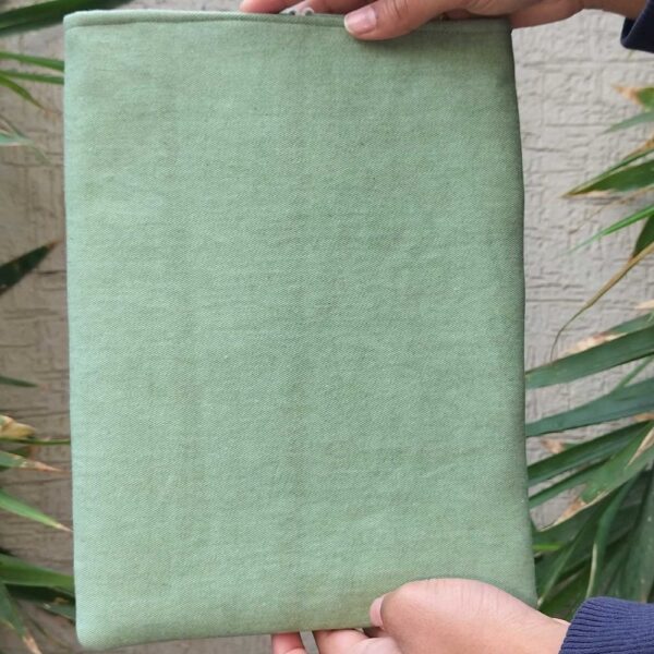 Fabric Padded Book Sleeve, Green Book Protector, Kindle Pouch - Image 4