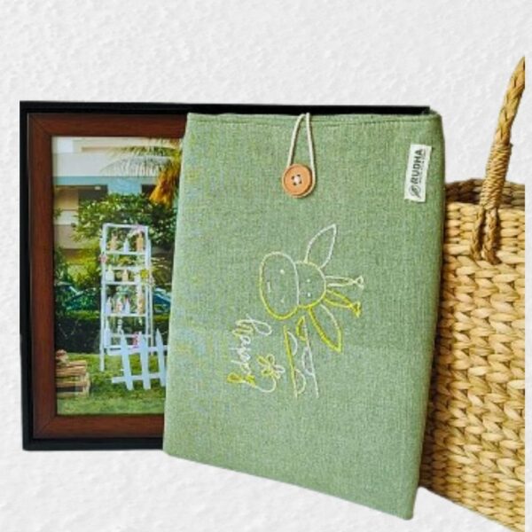 Yellow Girrafe book sleeve, Fabric book pouch, Handmade book cover - Image 2