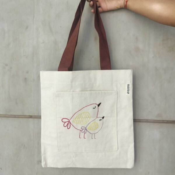 Birds Cotton Canvas Tote Bag - Image 2