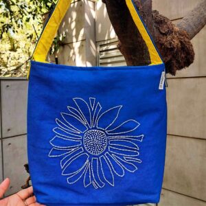 Blue Cotton Sunflower Hobo Bags for women | EveryDay Fabric Shoulder Bags