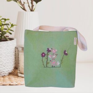 Green Fabric Tote Bags For Women/Girls | Shopping Cotton Bags