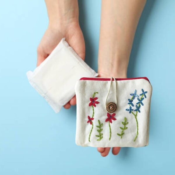 Red Sanitary napkin pouch for Girls