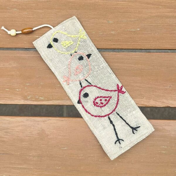 Colorful Birds Bookmark | Jute Bookmarks 2x8 inches| Bookish Gifts - Image 2
