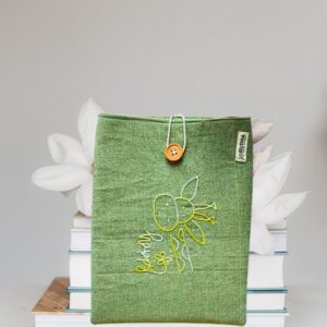 Yellow Girrafe book sleeve, Fabric book pouch, Handmade book cover
