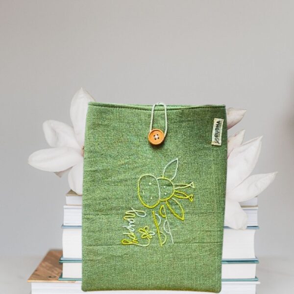 Yellow Girrafe book sleeve, Fabric book pouch, Handmade book cover