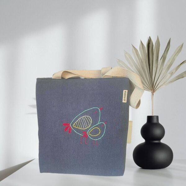 Blue Tote Bags For Women/Girls | Every Day Cotton Bags - Image 3