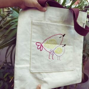 Birds Cotton Canvas Tote Bag