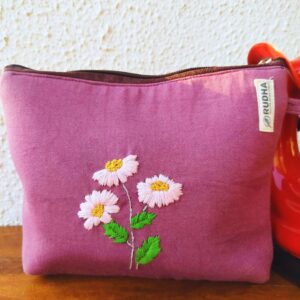 Purple Zipper Pouch | Stationery Pouch | Toilet Kit Handbag Organizer
