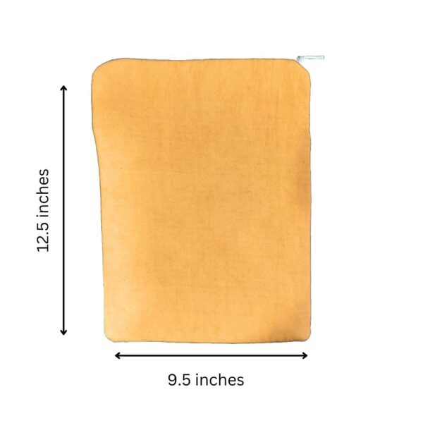 Yellow Fabric Ipad Pouch, Book Protector, Padded hand embroidered ipad sleeve - Image 4