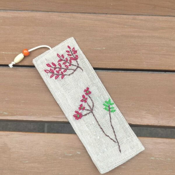 Flower Handmade Rudha Bookmarks, Jute Bookmarks 2x7inches - Image 3
