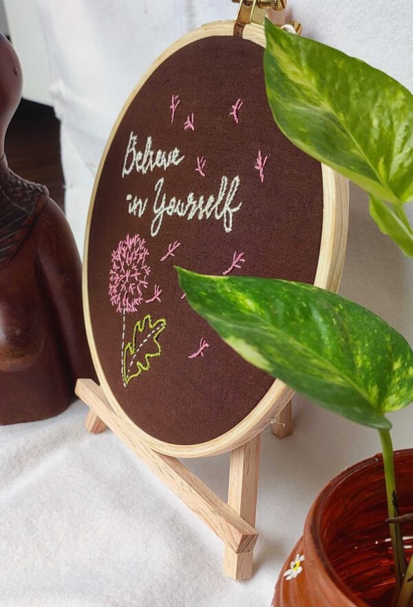 Dandelion Embroidery Handmade Frame - Image 4