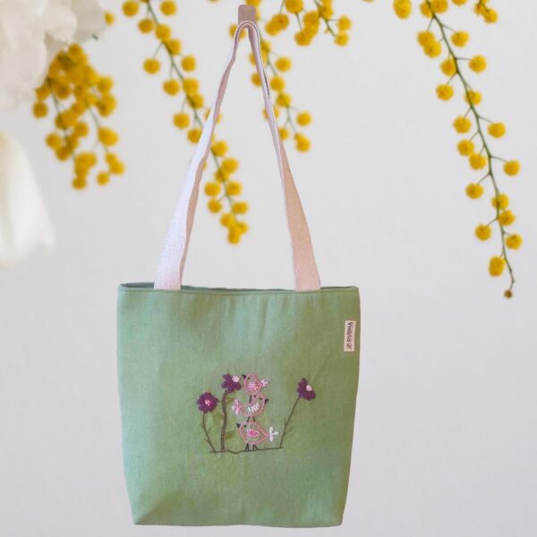 Green Fabric Tote Bags For Women/Girls | Shopping Cotton Bags - Image 2
