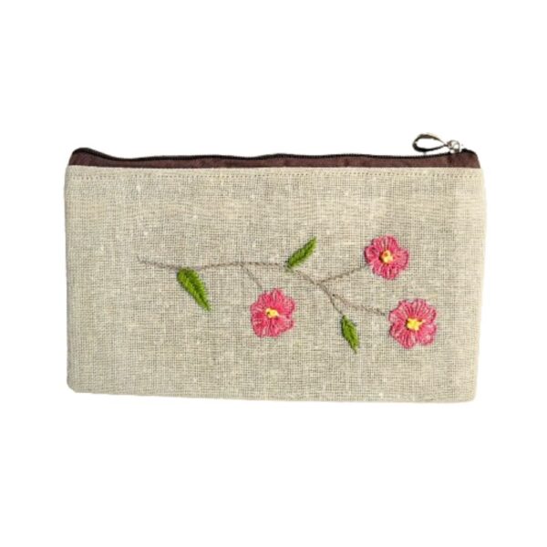 Hand embroidered Travel Zipper Pouch Small Multipurpose Cotton Pouches for Women - Image 2