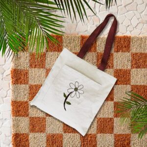 Purple Flower Cotton Tote Bag