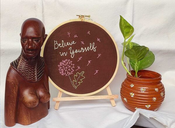 Dandelion Embroidery Handmade Frame - Image 3
