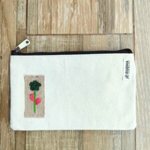 Cotton Small Zipper Pouch | Makeup Pouch, Travel pouch | 10x6 inch