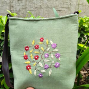 Hand Embroidered Cotton Sling Bag | Lightweight Everyday Bag for Women