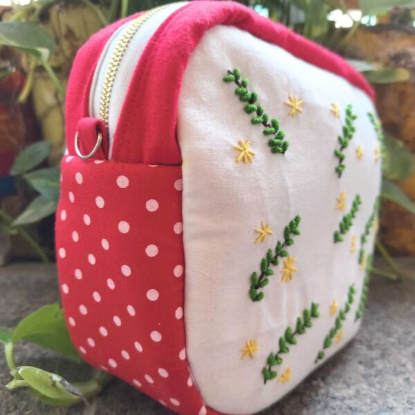 Red Travel Pouch Cum Sling Bag for Women - Image 5