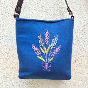 Blue Hand Embroidered Sling Bag | Cotton HandBags for Women