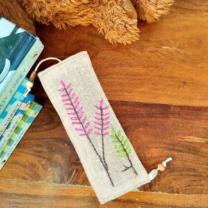 Pink Leaf Jute Bookmarks| Handmade Bookmarks 2x8 inches