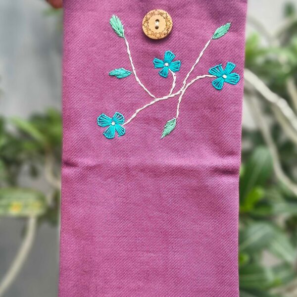 Blue Floral Sustainable Sanitary Napkin Pouch Girls| Unique Gifts for Women - Image 3