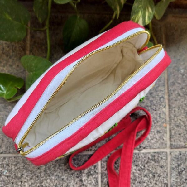 Red Travel Pouch Cum Sling Bag for Women - Image 6
