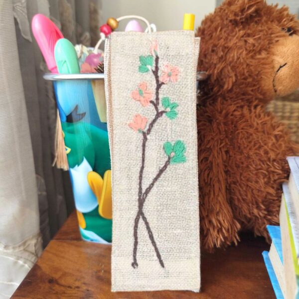 Peach Green Floral Handmade Bookmarks| Fabric Bookmarks 2x8inches |Unique Gifts - Image 3