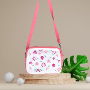 Flower embroidery Travel Pouch Cum Messenger bag