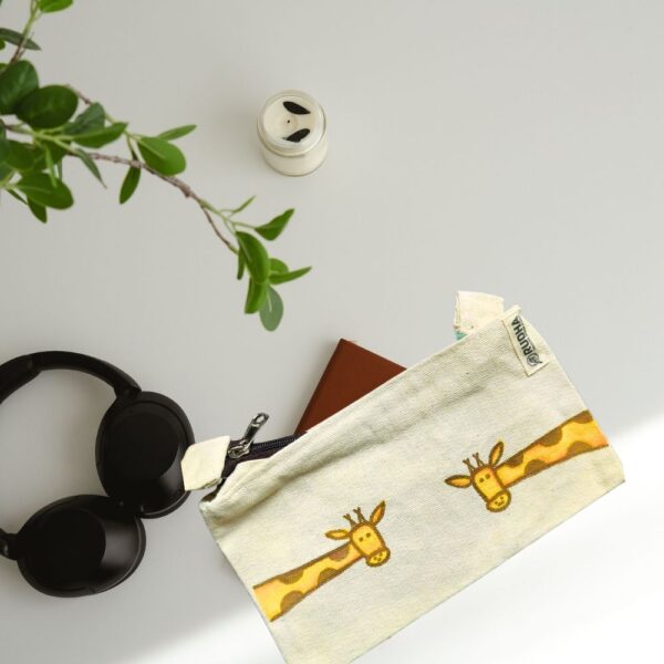 Hand-Painted Zipper Pouch: travel pouch, stationary, make-up, accessories - Image 2