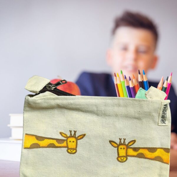 Hand-Painted Zipper Pouch: travel pouch, stationary, make-up, accessories - Image 3