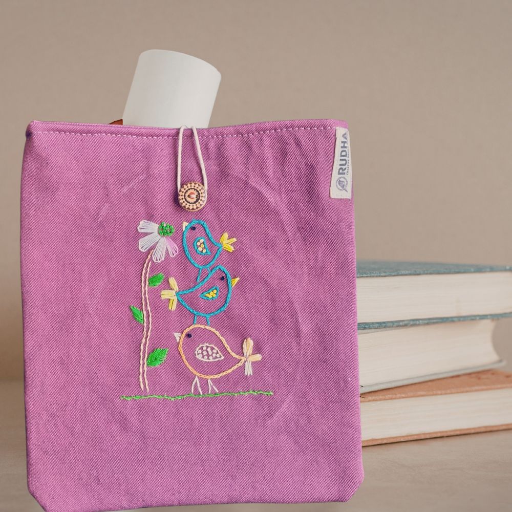 Fabric Book Sleeve | Handcrafted Cotton Book Pouch for Travel | Reader Gifts India