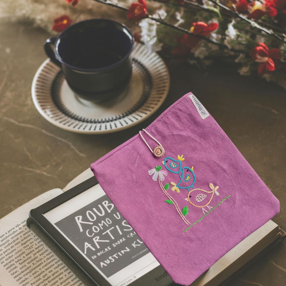 Fabric Book Sleeve | Handcrafted Cotton Book Pouch for Travel | Reader Gifts India - Image 3