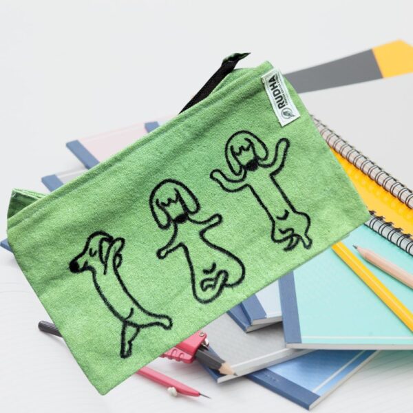 HandPainted Canvas Pencil Pouch: 9*5 multipurpose handmade pouches - Image 2