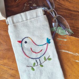 Handmade Glasses Pouch | Cotton Fabric Spectacle Case | Embroidered Glasses Cover