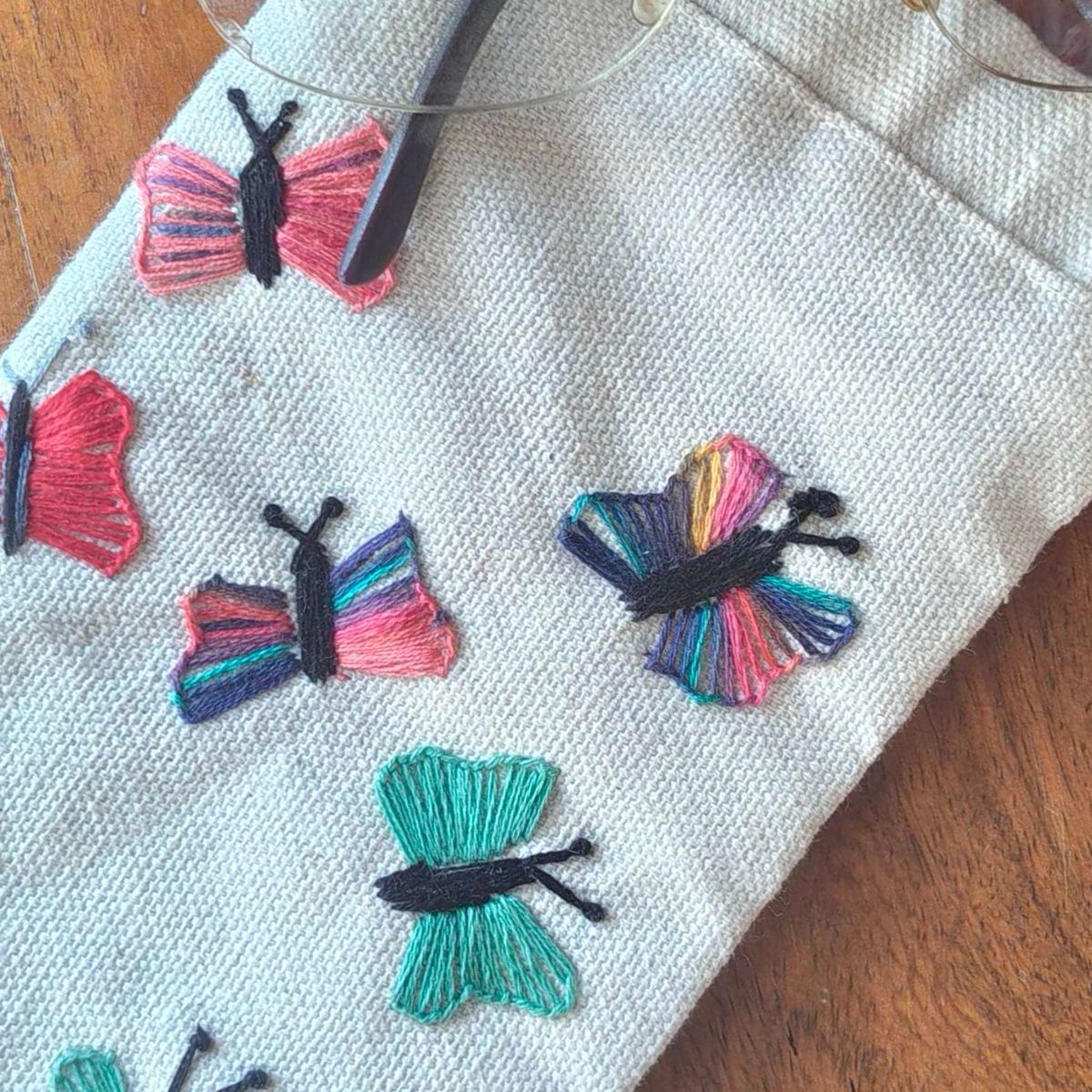 Cotton Sunglasses Pouch | Hand Embroidered Glasses Case | Handmade Eyewear Cover - Image 4
