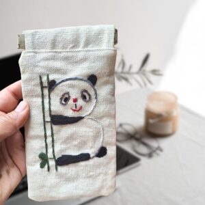Cute panda Sunglasses Cover | Cotton Reading Glasses Pouch | Handmade Accessories