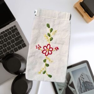 Handmade Cotton Goggles Case | Hand Embroidered Fabric Sunglasses Cover