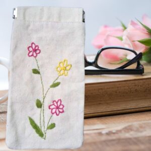 Hand embroidered Glasses Cover | Fabric Sunglasses protector for women