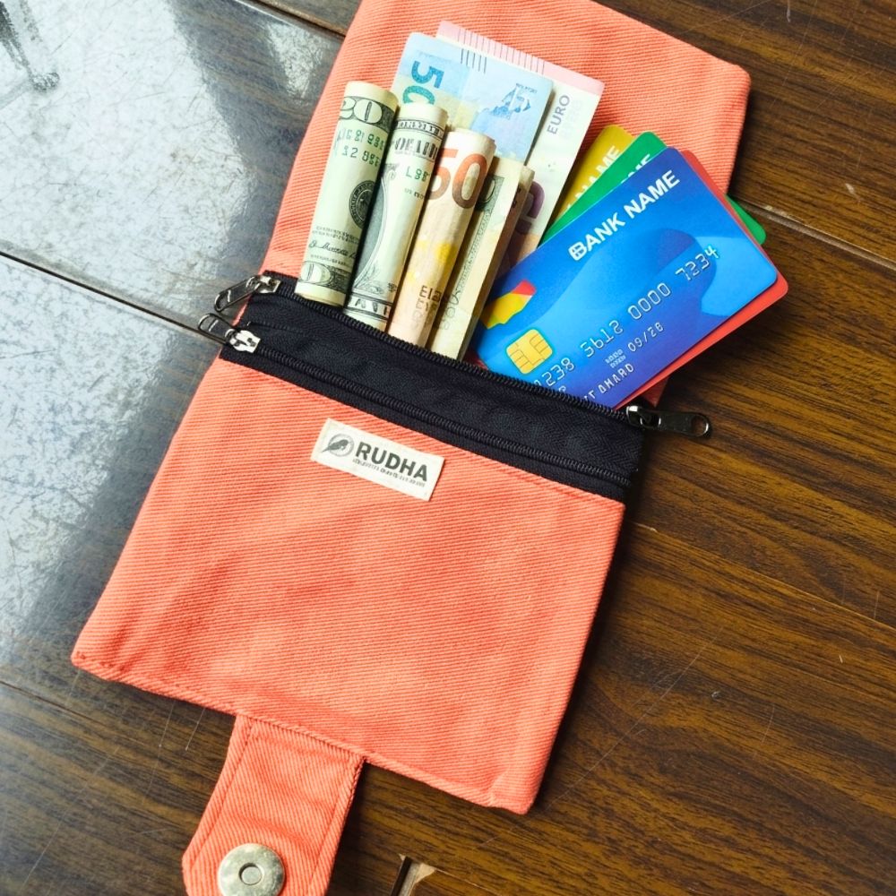 Handmade Cotton Wallet for Women – Embroidered Small Fabric Wallet - Image 5